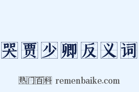 哭贾少卿反义词是什么意思的图片